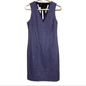 Banana Republic Purple Wool Blend Tie Back Career Wear Sheath Dress Size 2